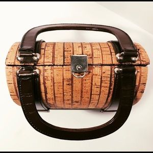 Tano of Madrid Vintage Cork and Leather Purse